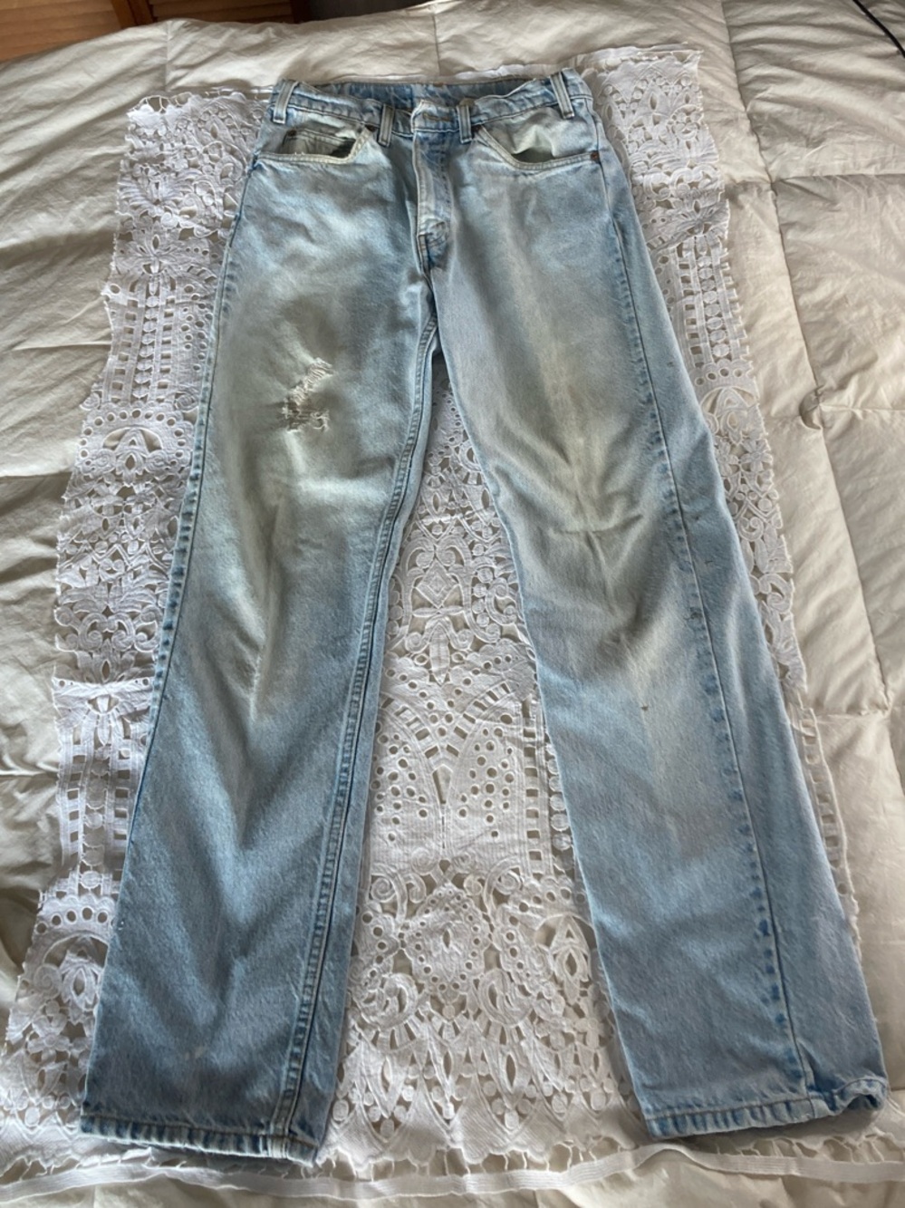 Men’s Vintage Levi’s 505 Jeans - Light Blue Straight Leg - Size 32/32